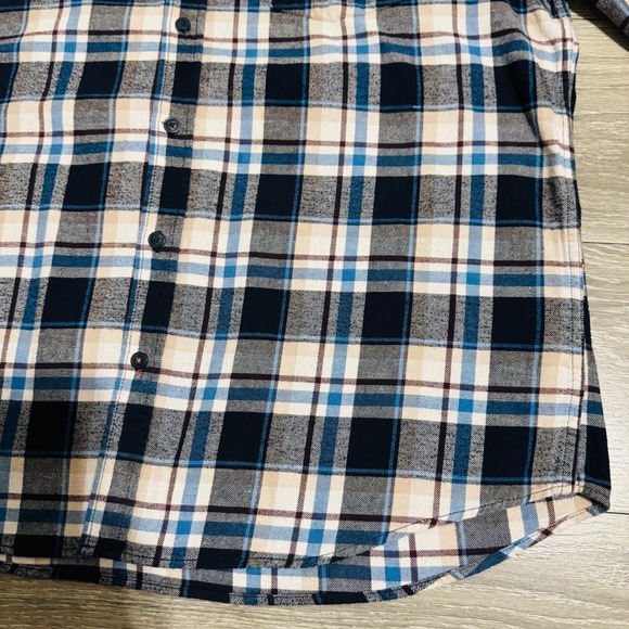 Weatherproof Vintage Men's Plaid Flannel Button Down Shirt XL/EG Blue Black - Picture 3 of 11